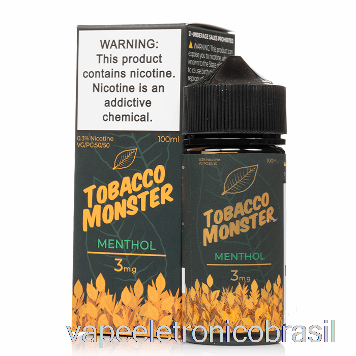 Vape Recarregável Mentol - Monstro Do Tabaco - 100ml 6mg